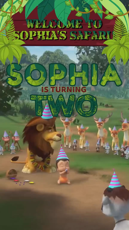 Wild Safari Jungle Invite - Animated Birthday Video Invitation
